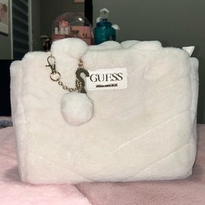 Guess Fluffy White Tote!